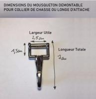 Mousqueton Démontable pour Longe et Collier Chasse